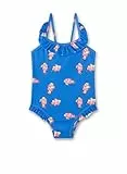 Sanetta Mädchen-Badeanzug blau Clownfisch mit Rüschen | Bequemer und praktischer Badeanzug aus recyceltem Polyester-Mix für Mädchen. Bademode für Kinder