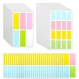 Bewudy 780 Stück Bunte Etiketten Selbstklebend, Rechteckige Wasserdichte Klebeetiketten 6 Farben Klebe Etiketten Beschreibbar Gefrieretiketten für Glasflasche Getränkeflaschen Plastikdosen (3 Größen)