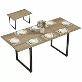 HOMCOM Esstisch ausziehbar 140/180 x 80 cm Esszimmertisch mit Tischbeine aus Stahl Rechteckiger Küchentisch für 6-8 Personen für Küche, Esszimmer, Natur