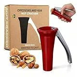 Drosselmeyer Design Nussknacker - Effektiv auf alle Größen von Nüssen minimalem Aufwand - Sehr Stark Robust mit Behälter zum Auffangen der Muscheln - Entworfen und Hergestellt in Schweden (Rot)