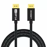 IVANKY DisplayPort 1.4 Kabel 3M [VESA-Zertifiziert], 8K DP Kabel High Speed 8K@60Hz, 4K@240Hz, 2K@240Hz, HDR DisplayPort auf DisplayPort Kabel, Nylon Geflochten Kompatibel Laptop PC Gaming Monitor TV