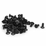 sourcing map 50 Stück M5 x 12mm Senkkopfschrauben Flachkopfschrauben Senkkopfschrauben mit Innensechskant Senkschrauben Schwarz