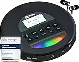 KLIM Nomad CD Player Bluetooth - Tragbarer CD-Player Discman mit langlebigem Akku - Inklusive Kopfhörer - CD-R, CD-RW, MP3 - Mit TF-Reader, Radio FM - Ideal für Autos - Portable CD Player Diskman
