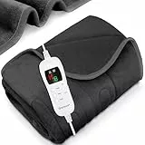 KESSER® Heizdecke aus Plüsch 200x180cm Braun TÜV SÜD GS geprüft | elektrische Wärmedecke mit Timer Abschaltautomatik | Kuscheldecke Decke | 9 Temperaturstufen | waschbar bis 40°C | Digitalanzeige