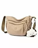 Micmores UmhäNgetasche Damen Cord Crossbody Bag Damen Schultertasche im Halbmond Style, Hobo Handtasche mit Verstellbarer Schultergurt, Mood Bag füR Arbeit, Reisen, Alltag (Khaki)