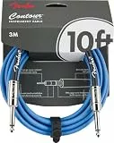 Fender Contour Series Instrumentenkabel(10FT STR/STR) Lake Placid Blue