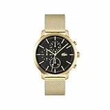 Lacoste Multi Zifferblatt Quarz Uhr für Herren Kollektion Replay mit Goldfarben Edelstahl-Mesh-Gliederarmband - 2011195