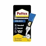 Pattex Sekundenkleber Ultra Gel, extra starker & flexibler Superkleber, stoß- & wasserresistentes Sekundenkleber Gel für z. B. Gummi, Leder, Holz, 1 x 10g