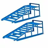 cartrend PKW Auffahrrampen-Set, bis 225 mm Hebebühne Kfz Rampe Auffahrbock Hebeplattform mit Überfahrschutz, 2 Stück
