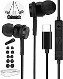 USB C Kopfhörer für Samsung Galaxy S26 S25 S24 S23 S22 Ultra A56 A55 iPhone17 16 15 Pro Max, Magnetic in Ear Typ C Ohrhörer Anschluss mit Kabel und Mikrofon für Huawei, Google Pixel, Xiaomi, Oneplus