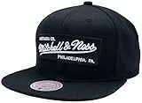 Mitchell & Ness 2 Tone Box Logo - Flat Visor Snapback Basecap, Black-White