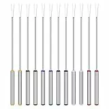 OUNONA 12 Stück 24 cm Fondue Gabeln aus rostfreiem Edelstahl mit Hitzebeständigem Griff für Schokoladenbrunnen Käse Fondue Gebratene Marshmallows