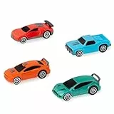 Driven by Battat - Driven Turbocharge 4er Pack Rennautos, 10 cm - Turbolader Pullback-Fahrzeuge - Spielzeugset mit 4 Autos - Rennwagen-Spielzeug und -Sets für Kinder - 3 Jahre +