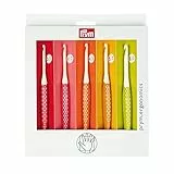 Prym 218440 Wollhäkelnadel Set prym.ergonomics, Kunststoff, multicolor, alabasterweiß, 3,5 mm - 6 mm