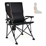 TIMBER RIDGE Campingstuhl faltbar 150kg Verstellbare Rückenlehne Klappstuhl Camping tragbar mit Harte Armlehne Getränkehalter Angelstuhl für Picknick Garten Balkon und Sportveranstaltungen