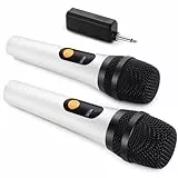 ALPOWL Kabelloses Mikrofon, Duales Digitales Dynamisches Bluetooth Mikrofon mit wiederaufladbarem Empfänger, 60M Reichweite, Mikrofon für Gesang, Karaoke, Meetings, Kirche, Hochzeit