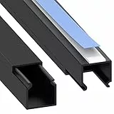 Habengut | Mini Kabelkanal Schwarz 15x15 mm – Flacher, Selbstklebender TV Kabelkanal für Wand & Gaming-Setup, ohne Bohren, 2X 1 m – Kabel verstecken, überstreichbares PVC