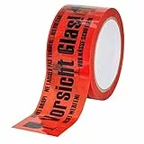 baytronic PP Warn-Klebeband ''Vorsicht Glas'' 66m x 50mm 32? rot (6x Rollen)