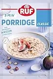 RUF Porridge Classic, Instant Haferbrei aus Vollkorn-Haferflocken, ideale Grundlage zum verfeinern mit deinen Lieblings-Toppings, 1 x 65g Beutel