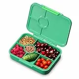 schmatzfatz Bento-Box für Kinder - BPA-frei, Auslaufsicher, 4-6 Fächer, Modular, Spülmaschinenfest, Brotdose für Kindergarten, Vesperbox, Snackbox, Dunkelgrüner Dschungel, 20,8 x 4,5 x 15 cm