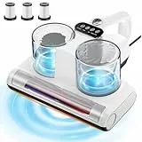 JPHYLL Milbensauger für Matratzen Milbenstaubsauger 16Kpa Saugkraft 253.7nm UV-C Licht Bettstaubsauger mit 3 HEPA Filter Ultraschall Hitze Bürstenrolle Technologien Weiß