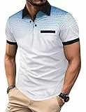 Vijamiy Poloshirt Herren Kurzarm Tshirt Sommer Tennis Golf Gant Sport Leichtes Atmungsaktiv Outdoorshirt Casual T-Shirt(weiß,L)