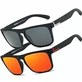 HGDGears Polarisierte Sonnenbrille für Herren Damen-UV400 Schutz Leicht Retro Klassische Vintage-Ideal für Autofahren,Reisen,Angeln,Outdoor-Aktivitäten(Rot+Schwarz)
