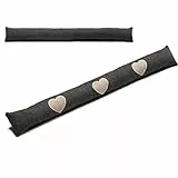 Lyvanas Zugluftstopper grau - VERGLEICHSSIEGER 2020 (Sehr Gut)* - Passgenauer 90cm Luftzugstopper mit verbessertem Konzept - Zugstopper Tür und Fenster in Premium-Qualität (Dunkel)