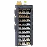 OYREL Schuhregal 11 Ebenen, Schuhschrank Hoch mit Staubdichtem Überzug, Große Schuhaufbewahrung für 36-41 Paare High Heels, Sportschuhe, Stiefel, Ideal für Flur, Wohnzimmer, Schlafzimmer, Korridore