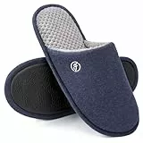 EverFoams Herren Strick Hausschuhe Leichter Memoryschaum Innen Pantoffeln,Marineblau,44/45 EU