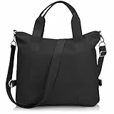 DOB SECHS Handtasche Damen Wasserdicht Groß Nylon Handtaschen Damen Umhängetaschen Hobos Schultertasche für Schule Shopper Lässige täglich,(Schwarz) 40X35X15cm