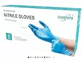 EUROPAPA® 100x Nitrilhandschuhe Box Einweghandschuhe, Einmalhandschuhe, Untersuchungshandschuhe, Nitril Handschuhe, puderfrei, ohne Latex, unsteril, latexfrei, disposible gloves (S, Blau)