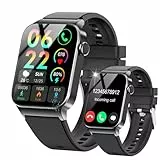 STECEi Smartwatch Herren Damen, 1,85'' HD Touchscreen Smart Watch mit Bluetooth Anrufe, 110+ Sportmodi Fitnessuhr mit Herzfrequenz Schlafüberwachung Schrittzähler, IP68 Wasserdicht für iOS Android