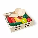 Melissa & Doug - Holz-Lebensmittel zum Schneiden - 26-teiliges Rollenspielset aus Holz zum Schneiden von Obst, Gemüse und Brot, für realistisches Rollenspiel, für Kinder ab 3 Jahren
