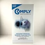 Comply TrueGrip | Premium Memory Schaumstoff Ersatz-Ohrstöpsel für Apple AirPods Pro (3 Generation) | hervorragende Geräuschisolierung| schwarz, Größe M, 3 Paar