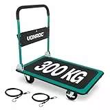 VONROC Transportwagen klappbar 300kg - Plattformwagen als Transporthilfe - Rollwagen mit Griff