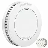 RUNIDUR Rauchmelder 10 Jahren Batterie ohne Bohren, EN14604 Standards Feuermelder, Flacher Brandmelder zum kleben, Weiß