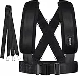 CLISPEED Fitness Schlittengeschirr - Schlitten Zuggeschirr mit Widerstandsband, gepolsterte Schulterpolster für Krafttraining, Sprinttraining, Bungee Fitness, Speed Trainer Erwachsene