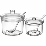 Cabilock Gewürzbehälter Set 2 Stück Acryl Gewürzdose Mit Deckel Für Salz Zucker Mehl Aufbewahrung Küchen Organizer 4.33X3.94 Zoll