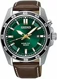 Seiko Herren-Uhr Kinetik Edelstahl mit Lederband SKA791P1