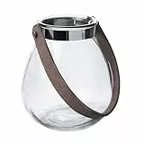 Teelichthalter aus Glas Belly 16cm. Teelichtglas Windlicht Kerzenhalter Kerzenglas Tischdeko für Zuhause (Natur/Klar)