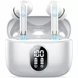 QXQ Bluetooth Kopfhörer, 2026 Neue Kopfhörer Kabellos Sport In Ear Bluetooth 5.4 Headphones mit 4 ENC Mic, 40 Std Kabellose Kopfhörer Tiefer Bass, Noise Cancelling Earbuds Kompatibel Android iOS, Weiß