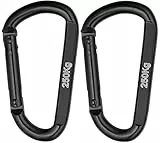 NEXAFIX – Schwarzer Edelstahl Karabiner M8 8 cm (2er-Pack) – Professionelle Qualität – Starker Karabinerhaken 250 kg für Schlüssel, Hundeleine, Camping, Hängematte, Fitness
