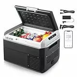 VEVOR Kompressor Kühlbox 25 L, Tragbarer Autokühlschrank mit Einstellbarer Temperatur & App-Steuerung, Kühlschrank 12/24 V DC und 100–240 V AC für Outdoor Camping Reisen und Wohnmobile