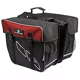 M-Wave Amsterdam Double Gepäckträgertasche, schwarz/rot, 44 x 40 x 5 cm