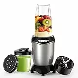 TECKNET Smoothie Maker, 600W Mini Mixer Smoothiemixer mit 4 Edelstahl Blatt, Tragbarer Standmixer 500ml Becher mit 150ml Flaschen BPA frei Tritan, Elektrischer Blender to go für Shake und Smoothie