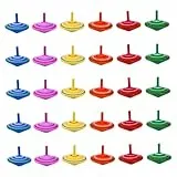 30pcs Spinning Tops für Kinder, 1, 57x1, 77 Zoll farbenfrohe natürliche hölzerne Safe -Fun -Spielzeug für Jungen Mädchen Geschenke