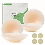 Buthaor Nippelpads - Nipple Covers für Frauen - 4 Stück Silikon Nippelabdeckung Ultradünne - Wiederverwendbar & Unsichtbar Brustwarzenabdeckung 8,5cm