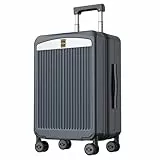 MGOB Koffer, Handgepäck, Hartschalenkoffer, Kabine, leichter Koffer für den Urlaub, Polycarbonat, Handgepäck mit Drehrad, Dunkelgrau-G7, 51 cm, Koffer