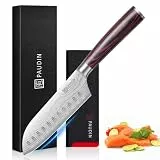 PAUDIN Santokumesser 13 cm, Ultrascharfes Küchenmesser aus Hochkohlenstoff-Edelstahl, Ergonomisch&Vielseitig für Fleisch, Gemüse&Obst, Ideal für Hobbyköche&Profis, Nachhaltig mit lebenslanger Garantie